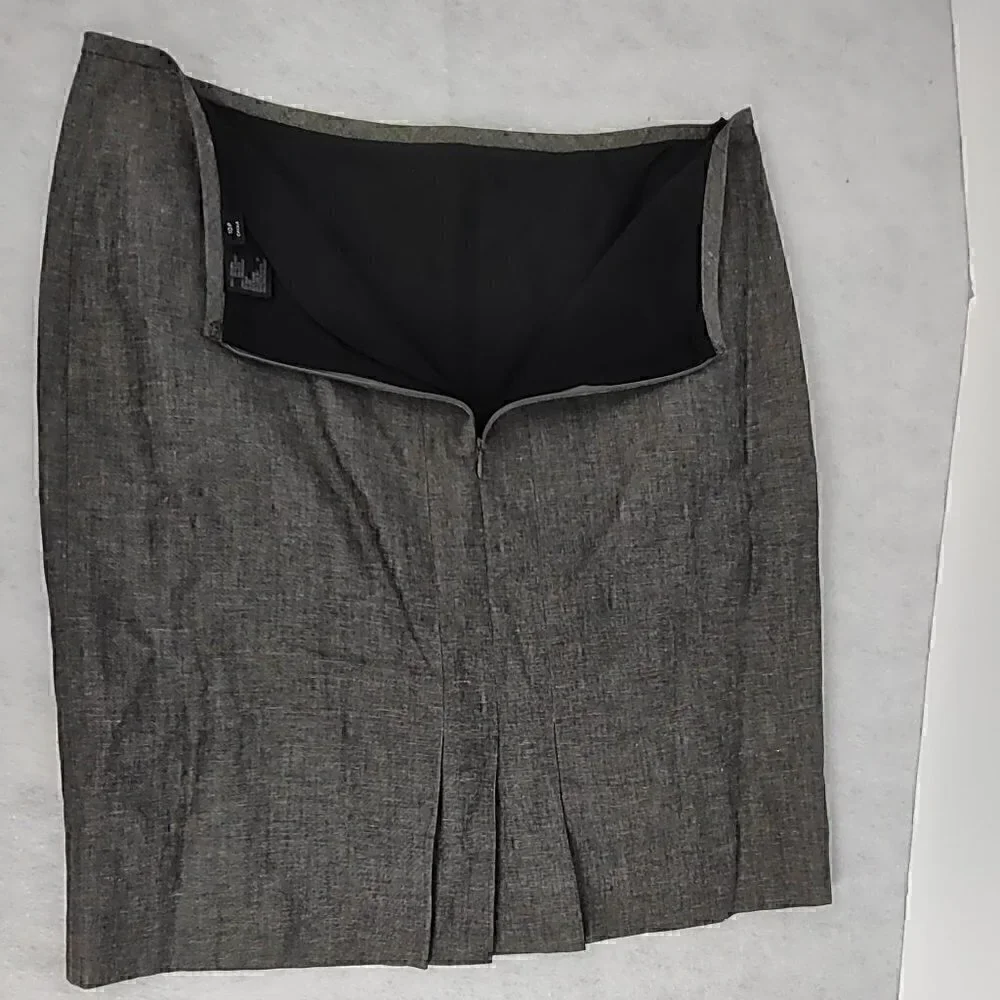 Gray Linen Polyester Blend Skirt Size 10P